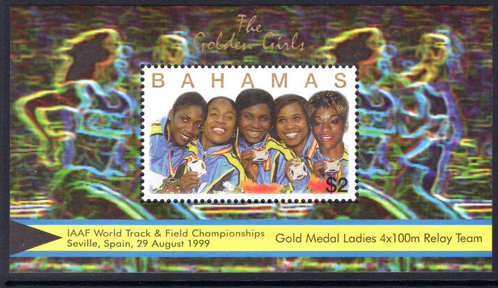 Bahamas 2000 The Golden Girls winners souvenir sheet unmounted mint.