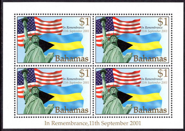 Bahamas 2002 In Remembrance sheetlet unmounted mint.