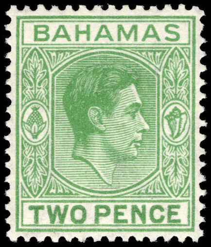 Bahamas 1938-52 2d green lightly mounted mint.