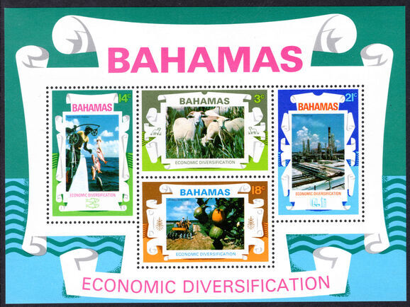 Bahamas 1975 Economic Diversification souvenir sheet unmounted mint.