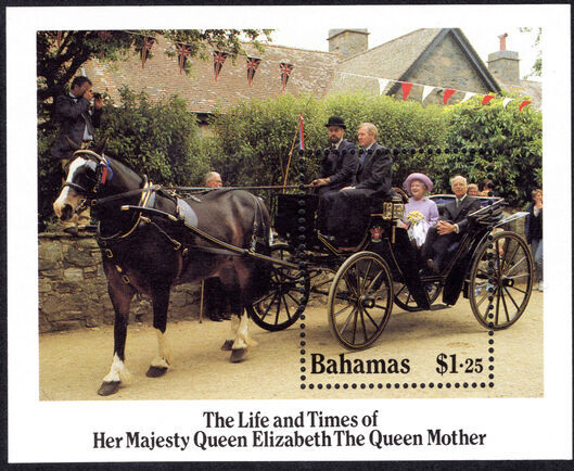 Bahamas 1985 Life and Times of Queen Elizabeth the Queen Mother souvenir sheet unmounted mint.