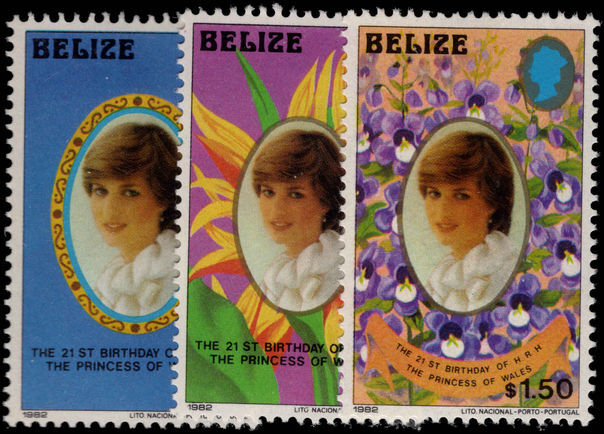 Belize 1982 Princess Diana small format lightly mounted mint.