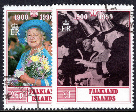 Falkland Islands 1990 Queen Mother fine used.