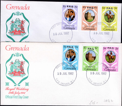Grenada 1982 Royal Wedding first day cover set.
