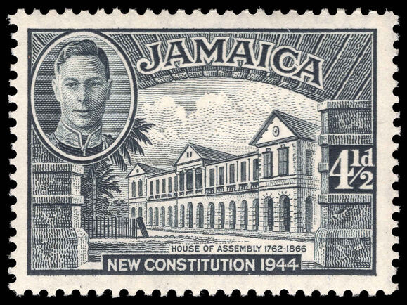 Jamaica 1945-46 4½d House of Assembly perf 13 lightly mounted mint.