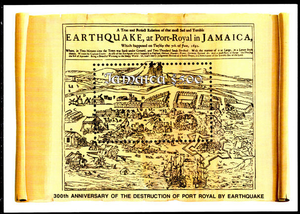 Jamaica 1992 Port Royal souvenir sheet unmounted mint.