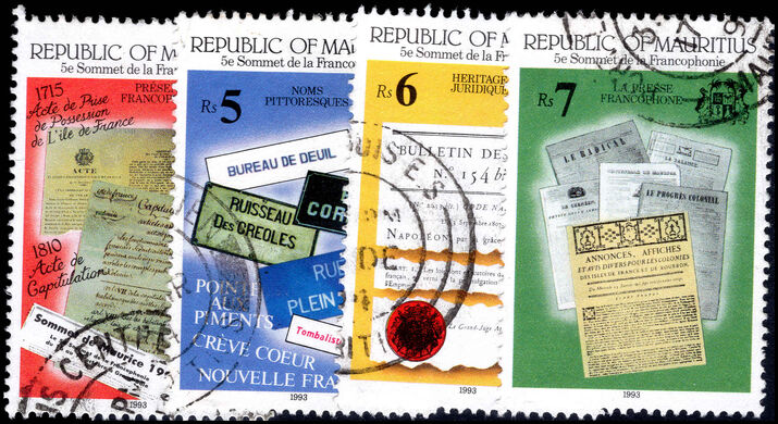 Mauritius 1993 Fifth Summit of French-speaking Nations fine used.