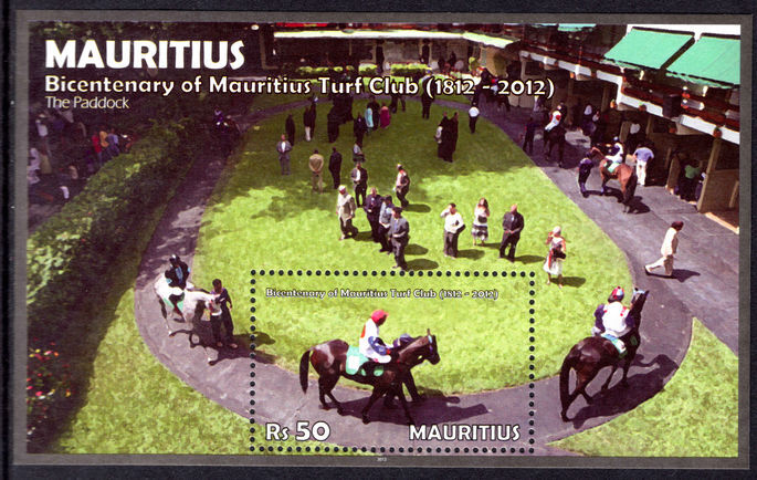 Mauritius 2012 Turf Club souvenir sheet unmounted mint.