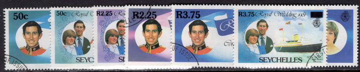 Seychelles 1983 Royal Wedding provisionals fine used.