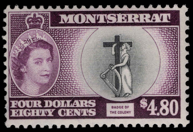 Montserrat 1953-62 $4.80 Colony unmounted mint.