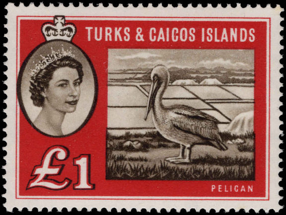 Turks & Caicos Islands 1960 Brown Pelican lightly mounted mint.