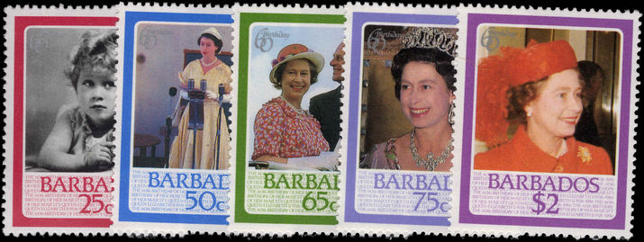 Barbados 1986 60th Birthday of Queen Elizabeth unmounted mint.