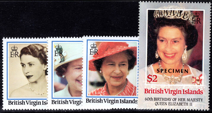 British Virgin Islands 1986 60th Birthday of Queen Elizabeth II SPECIMEN unmounted mint.