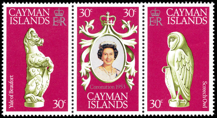Cayman Islands 1978 Coronation Anniversary strip unmounted mint.