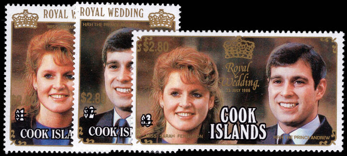 Cook Islands 1986 Royal Wedding provisionals unmounted mint.