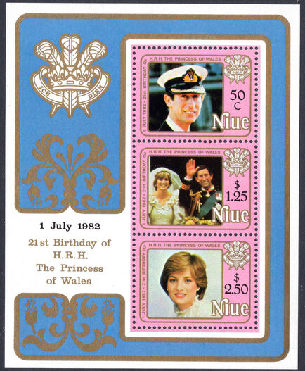 Niue 1982 21st Birthday of Princess of Wales souvenir sheet unmounted mint.