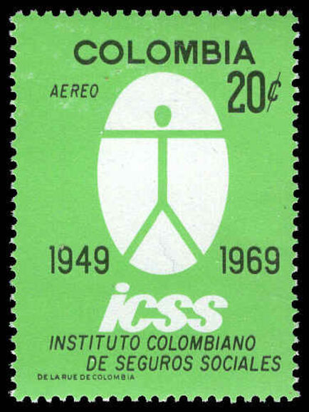 Colombia 1969 Colombian Social Security Institute unmounted mint.