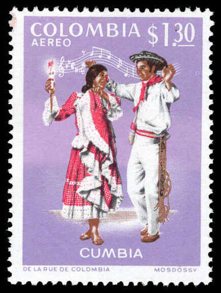 Colombia 1970 1p30 Cumbia dance unmounted mint.