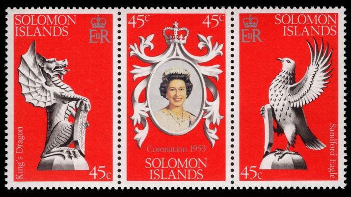 Solomon Islands 1978 Coronation Anniversary strip unmounted mint.