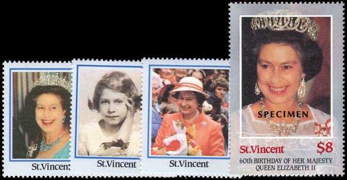 St Vincent 1986 60th Birthday of Queen Elizabeth II SPECIMEN unmounted mint.