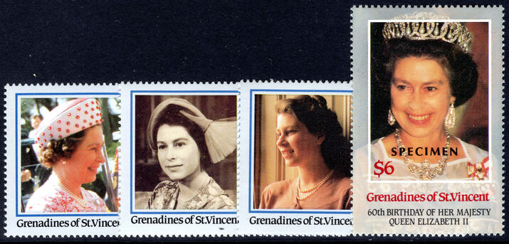 St Vincent Grenadines 1986 60th Birthday of Queen Elizabeth II SPECIMEN unmounted mint.