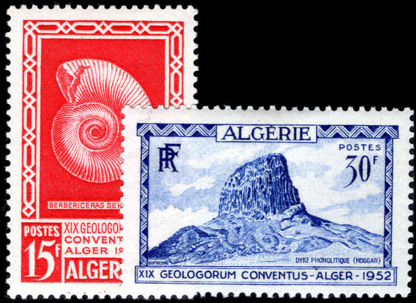 Algeria 1952 International Geological Congress lightly mounted mint.