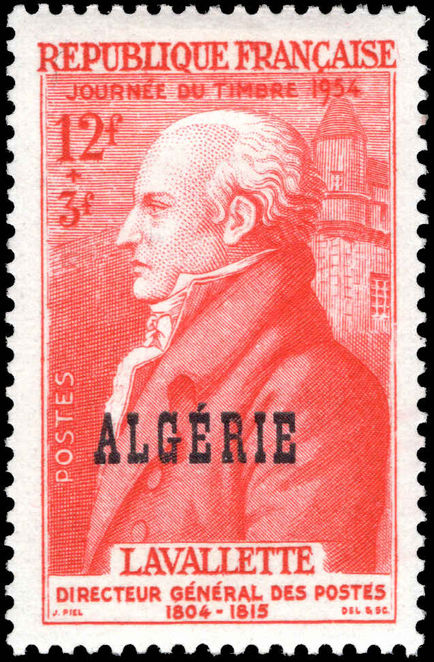 Algeria 1954 Stamp Day lightly mounted mint.