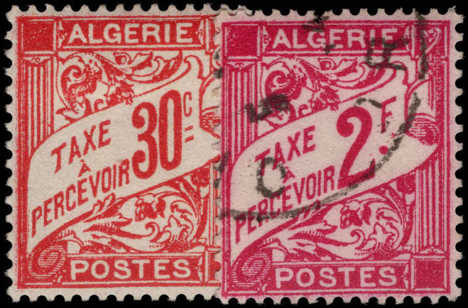 Algeria 1942 30c lightly mounted mint and 2f fine used postage dues.