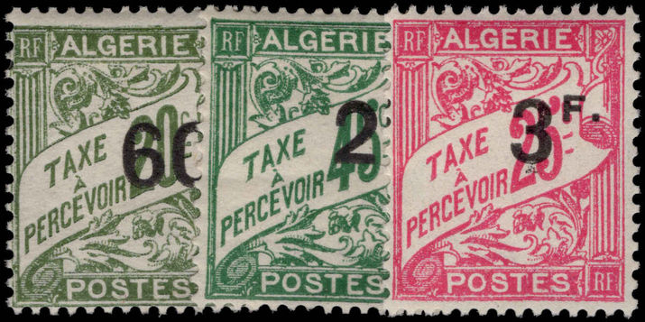 Algeria 1927 Postage Due provisional set lightly mounted mint.