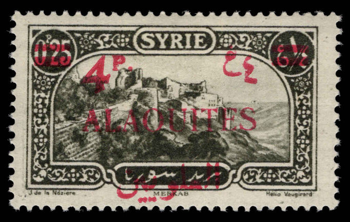 Alaouites 1926 (Sept) 4p on 0p.25 type II fine lightly mounted mint.