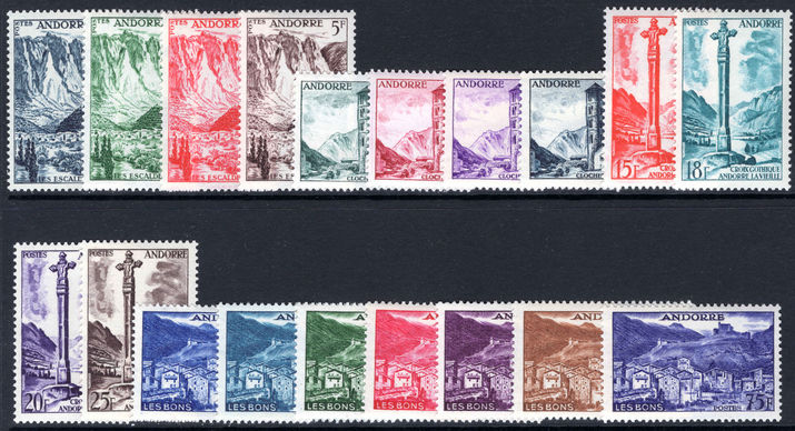French Andorra 1955-58 Postage set fine lightly mounted mint.
