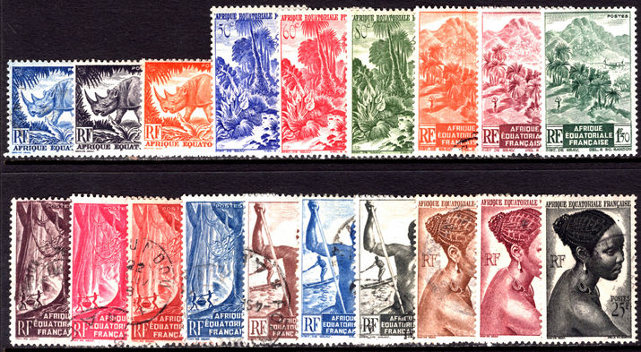French Equatorial Africa 1947-52 set mixed fine mint and used.