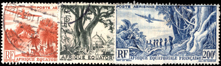 French Equatorial Africa 1947-52 airs fine used (200f unused no gum).