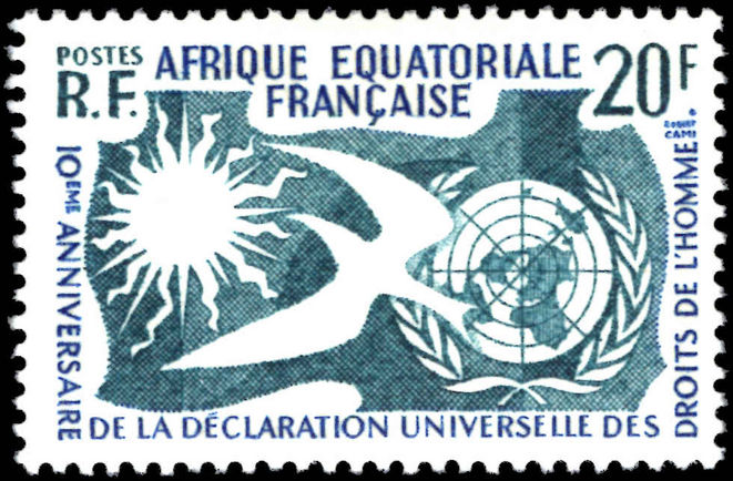 French Equatorial Africa 1958 Human Rights fine lightly mounted mint.