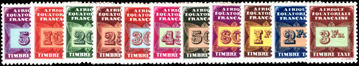 French Equatorial Africa 1937-42 Postage due set fine lightly mounted mint.