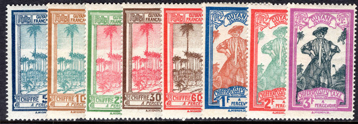French Guiana 1929 Postage due set (missing 50c) fine lightly mounted mint.