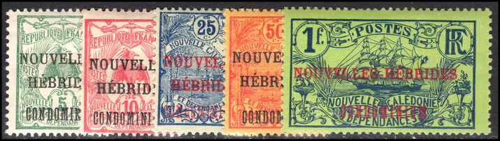 French New Hebrides 1910-11 CONDOMINIUM set lightly mounted mint.