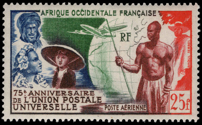 French West Africa 1949 UPU lightly mounted mint.