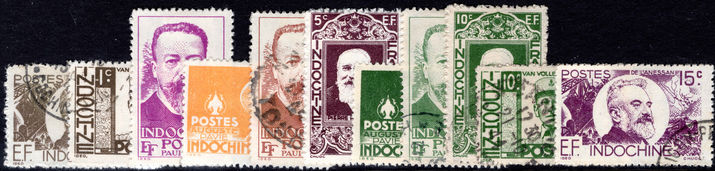 Indo-China 1944 Famous Governors fine used (Pavie values unused).