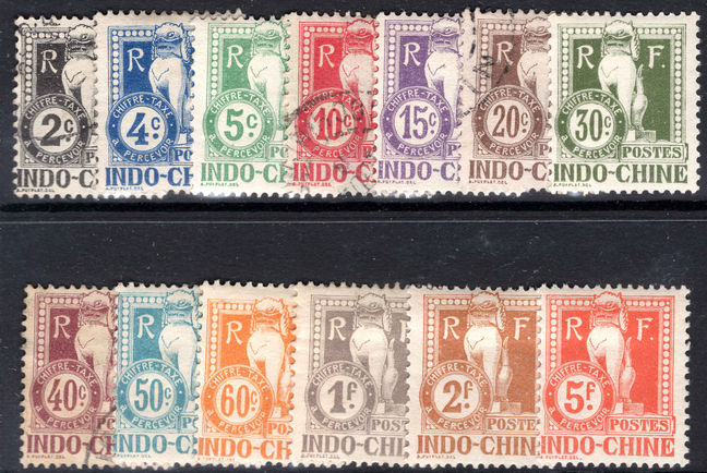 Indo-China 1908 Postage Due set mixed lightly mounted mint and fine used.
