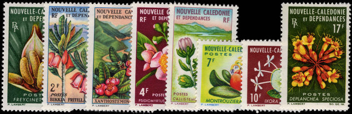 New Caledonia 1964 Flowers set fine lightly mounted mint.