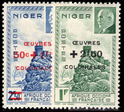 Niger 1944 Oeuvres Coloniales lightly mounted mint.