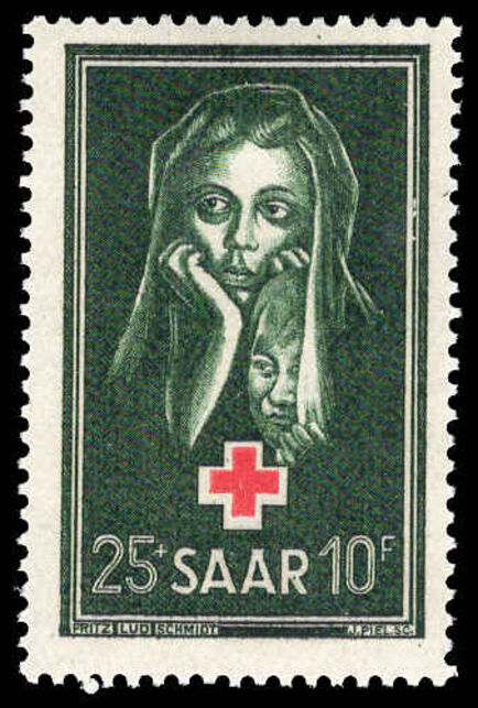 Saar 1951 Red Cross lightly mounted mint.