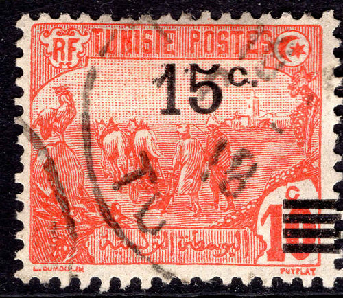 Tunisia 1917 provisional fine used.