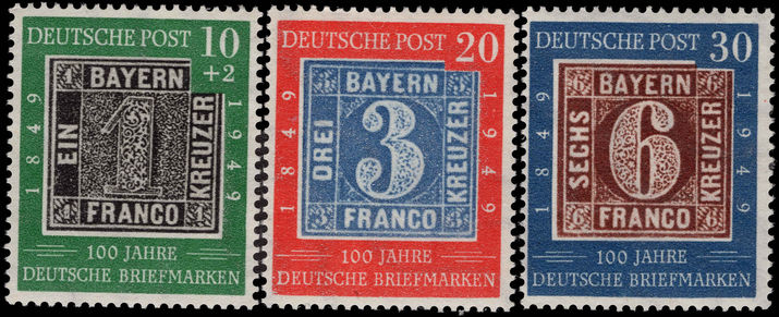 West Germany 1949 Centenary of first German Stamps unmounted mint.