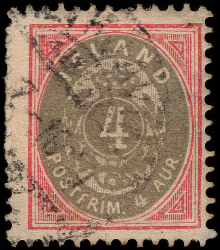Iceland 1896-1900 4a grey and rose fine used