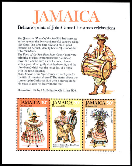 Jamaica 1976 Christmas. Belisario Prints souvenir sheet unmounted mint.