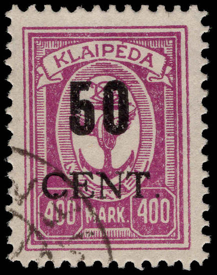 Lithuanian Occupation of Memel 1923 (June) 50c on 400m fine used.