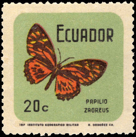 Ecuador 1970 20c Papilo Zabreus unmounted mint.