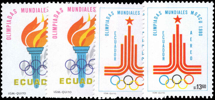 Ecuador 1980 Moscow Olympics set unmounted mint.